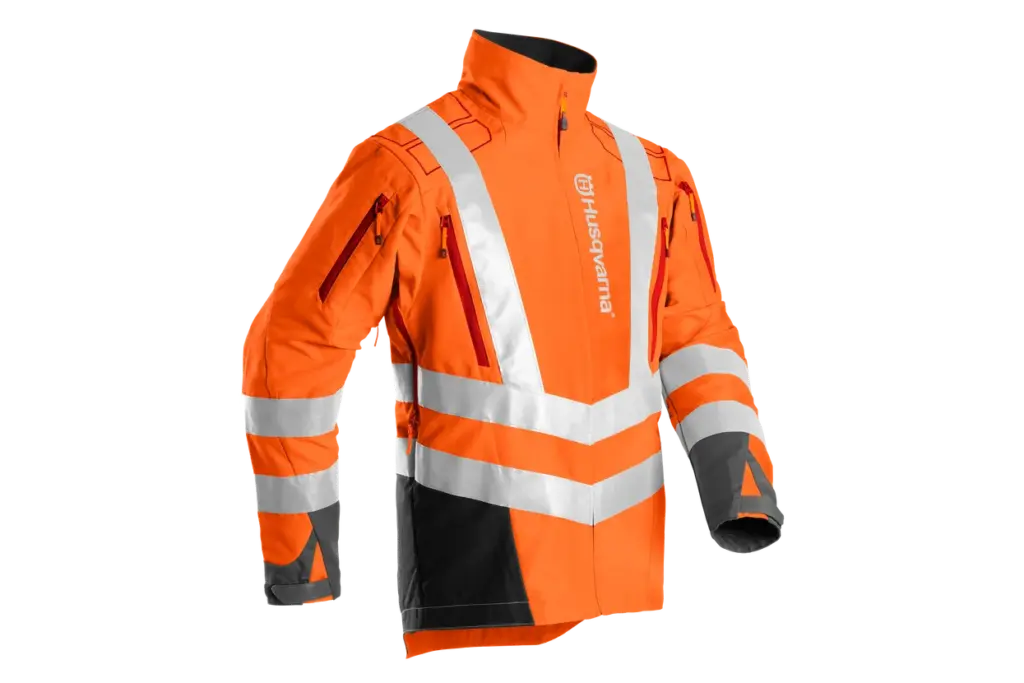 Husqvara jaka darbam ar krūmgriezi un trimmeri, High Viz